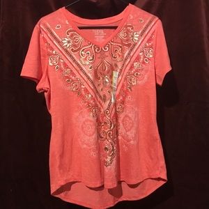 Time and Tru Coral/pink T-shirt